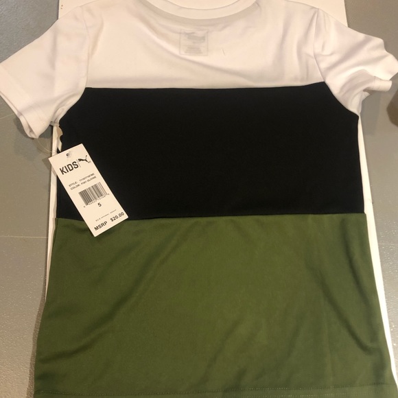 Puma olivevine boy short sleeve shirt size 5 - Picture 2 of 4